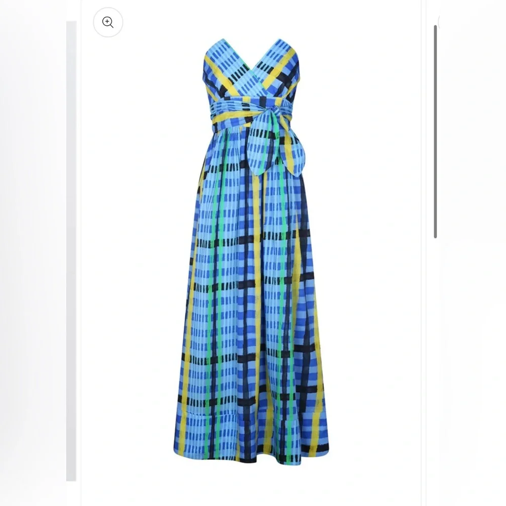 De Loreta Charro dress in tartan azul - Picture 3 of 4